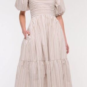 Abercrombie & Fitch Emerson Puff Sleeve Midi Dress